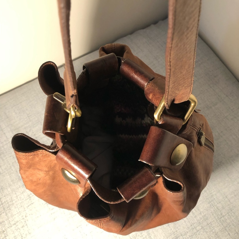 Kooba Brown Leather Bucket Bag with gold hardware - Picture 12 of 15